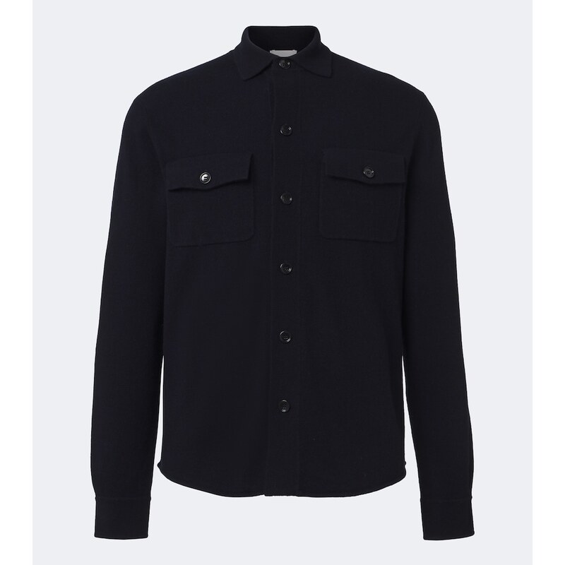 Allude Knitted wool and cashmere shirt