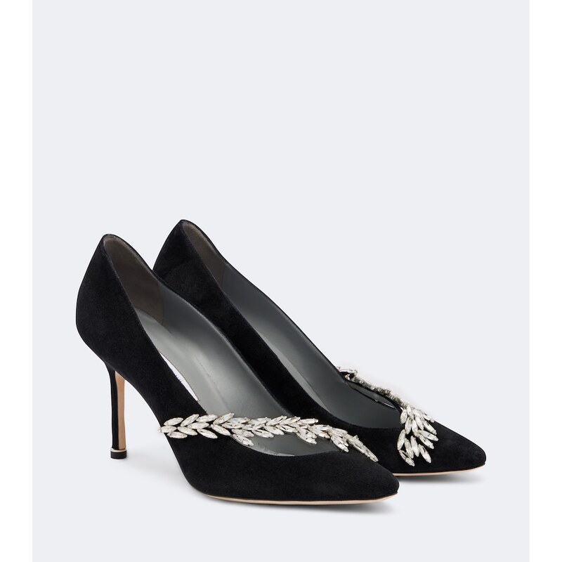 Balenciaga x Manolo Blahnik embellished suede pumps