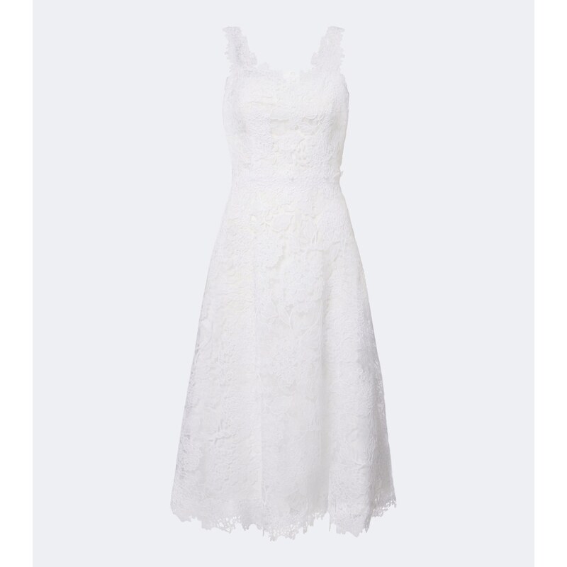 Carolina Herrera Floral guipure lace midi dress