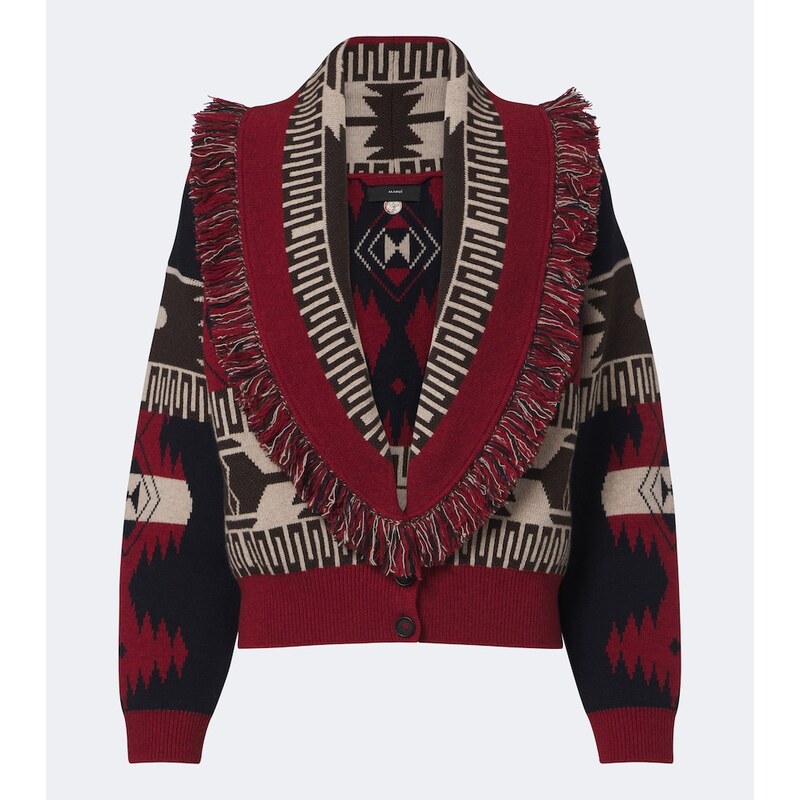Alanui Icon Jacquard wool and cashmere cardigan