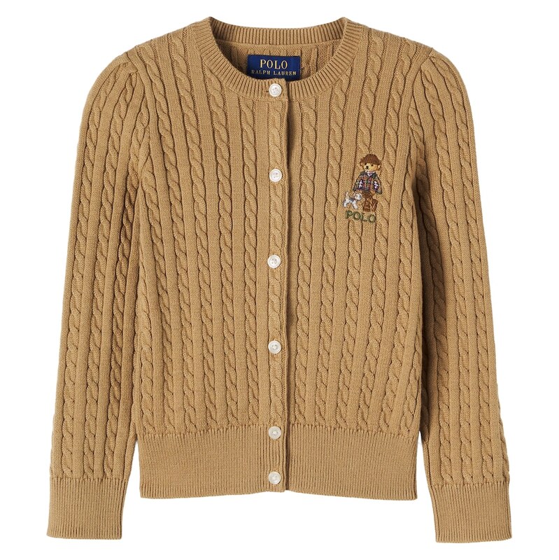 Polo Ralph Lauren Kids Polo Bear cable-knit cotton cardigan