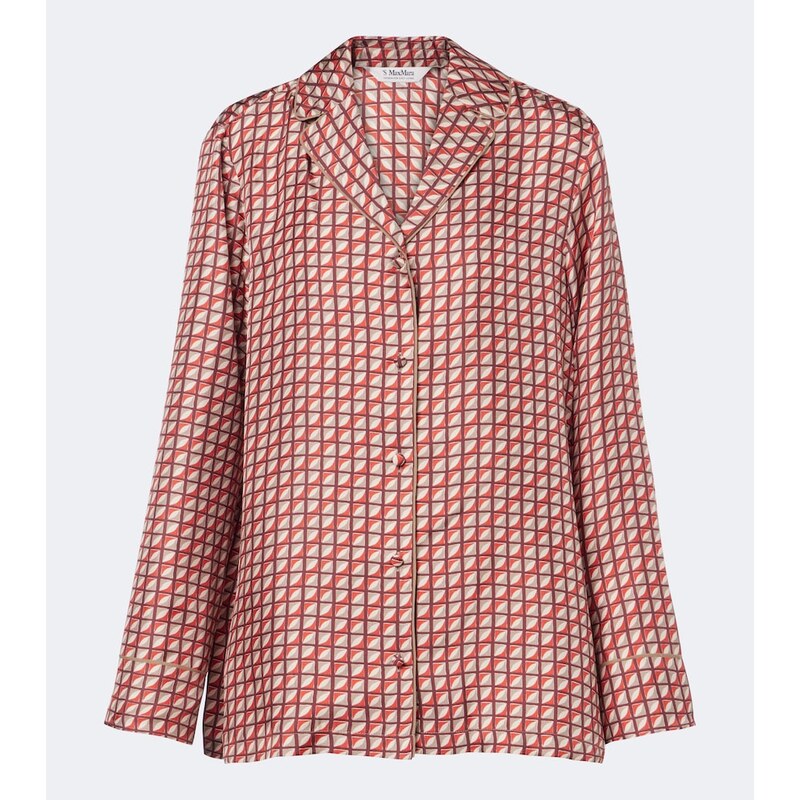 S Max Mara Printed silk twill pajama shirt