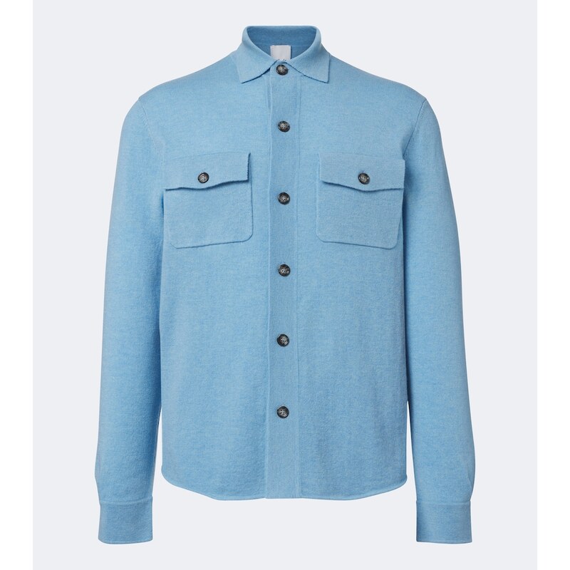 Allude Knitted wool and cashmere shirt