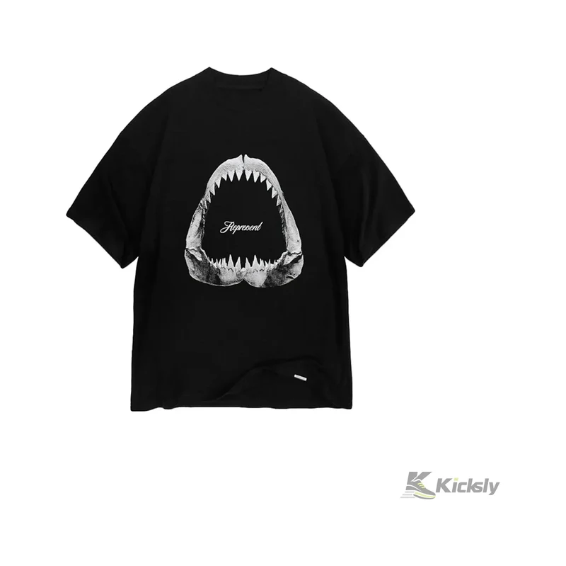 Represent Shark Jaws T-shirt Off Black