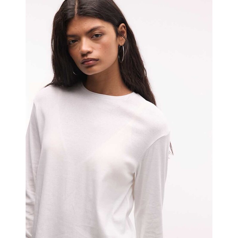 Weekday super soft long sleeve t-shirt in white