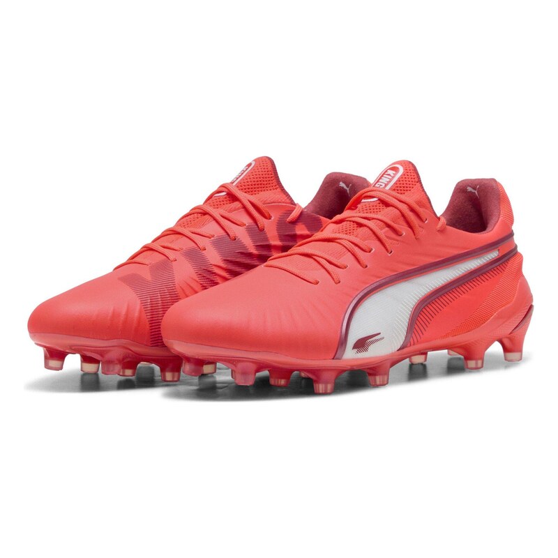 Kopačky Puma King Ultimate.1 Firm Ground Womens White-Red Fire