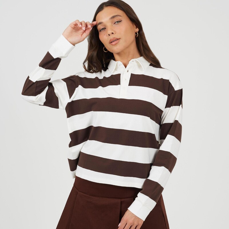 Tričko Brave Soul Choc/Cream 2162946