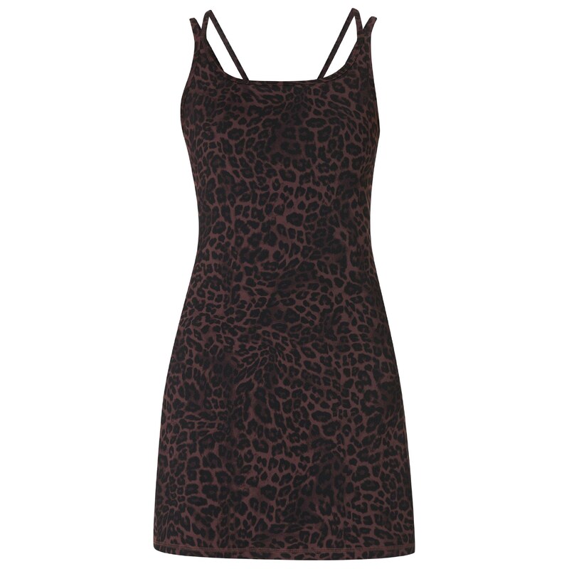 Šaty SWEATY BETTY Brown Leopard 8753435