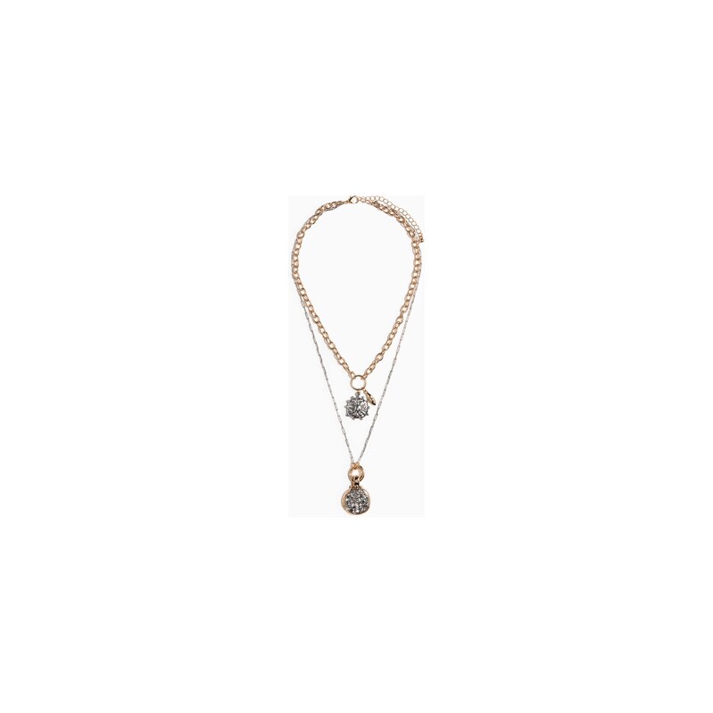 H&M - Dvouřadový náhrdelníks přívěsky - Gold-Coloured/Silver