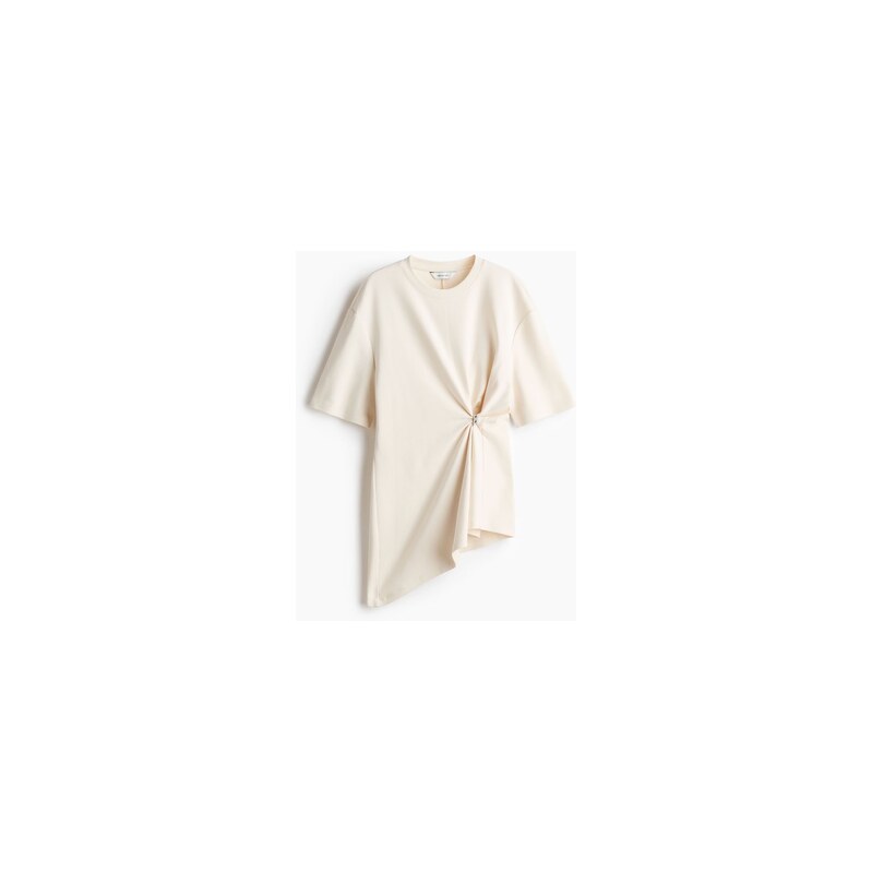 H&M - Asymetrický tops řasením - Krémová