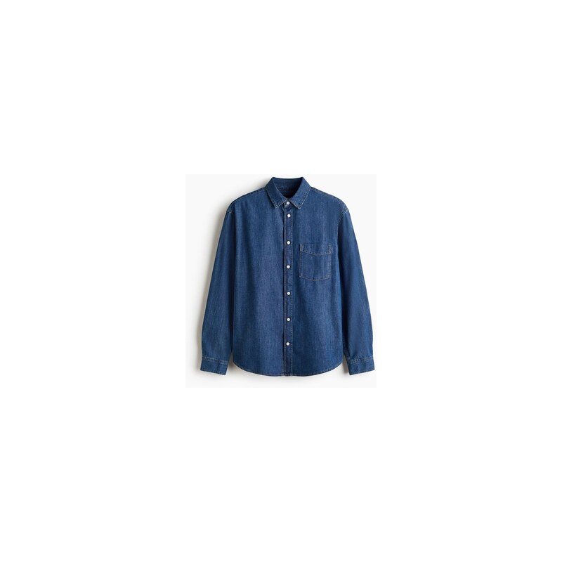 H&M - Džínová košile Regular Fit - Tmavý Denim Blue