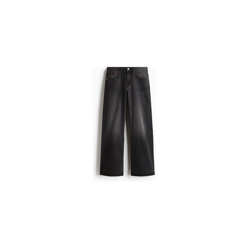 H&M - Relaxed Bootcut Jeans - Černý Denim