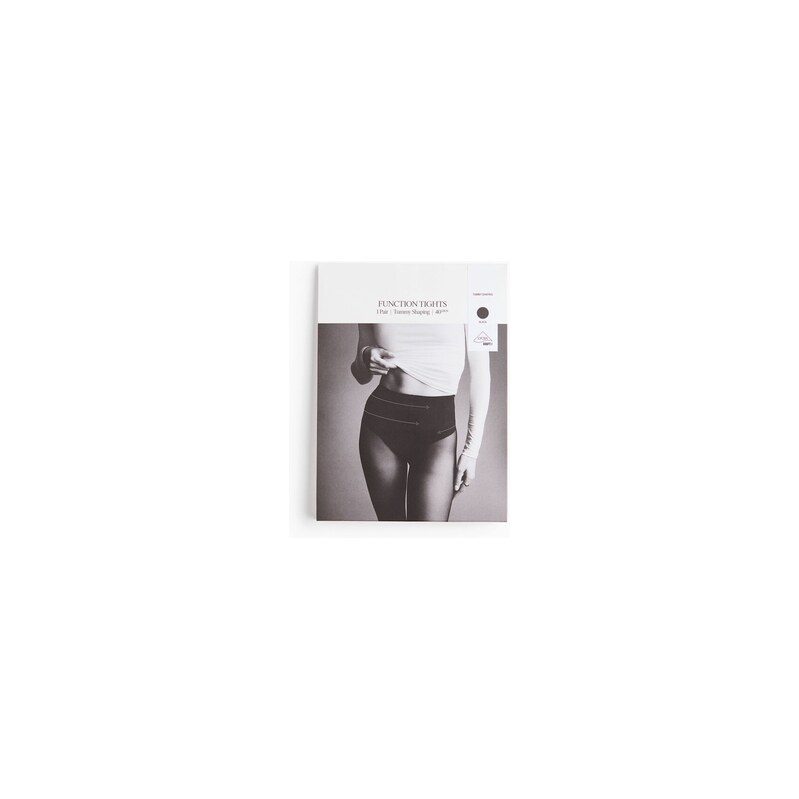 H&M - Punčocháče Tummy Shape 40 denier Lycra - Černá