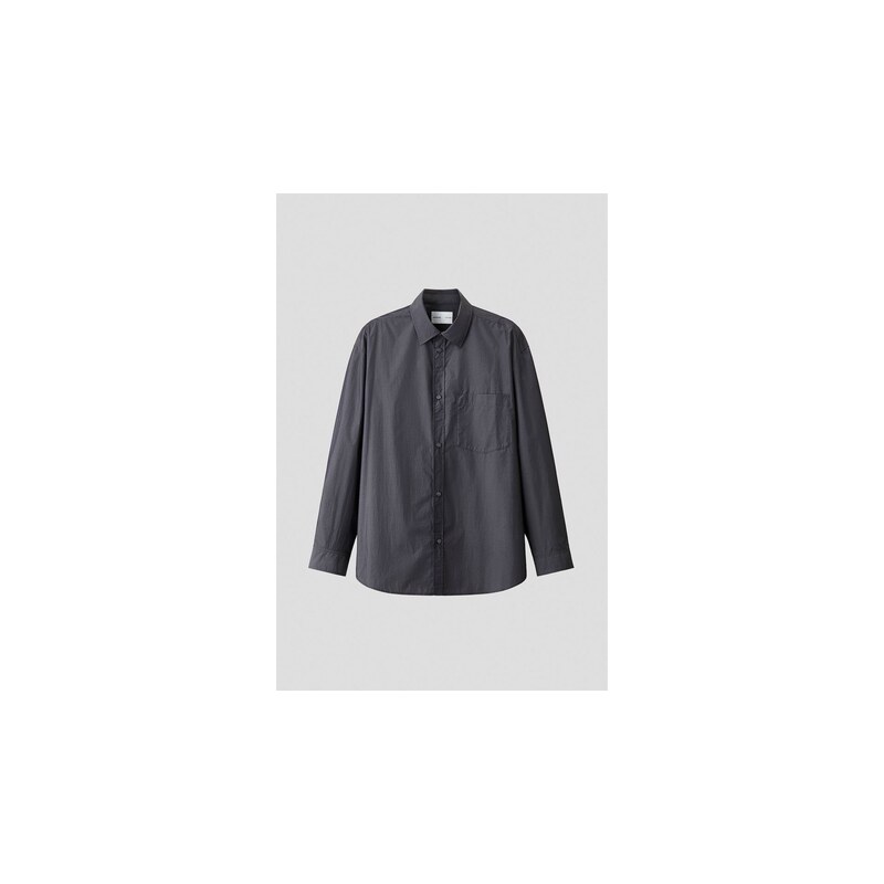 H&M - Popelínová košile Relaxed Fit - Tmavě Šedá