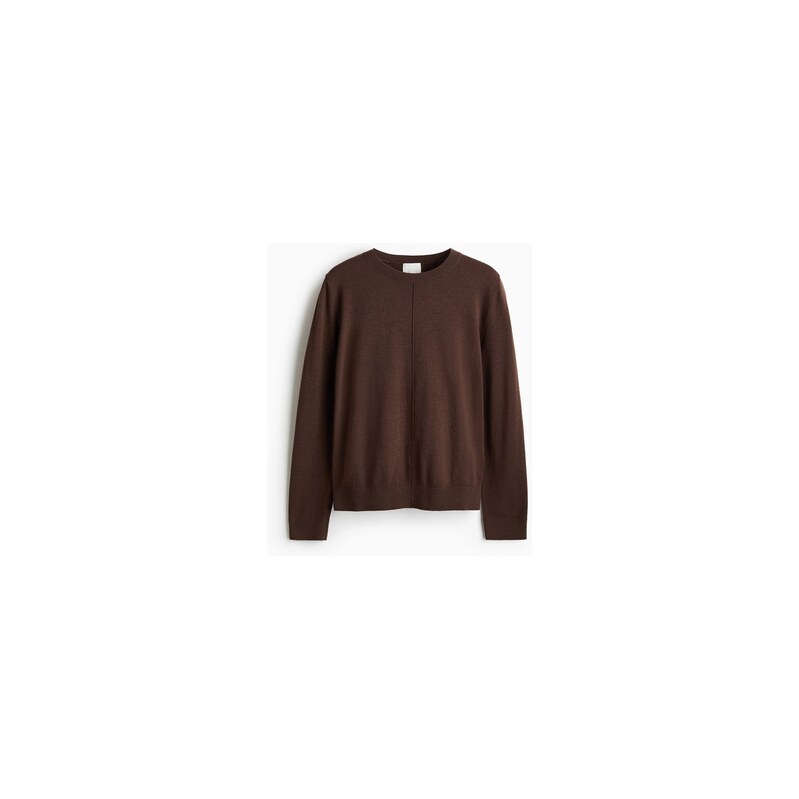 H&M - Svetr z jemného úpletu - Tmavě Hnědá