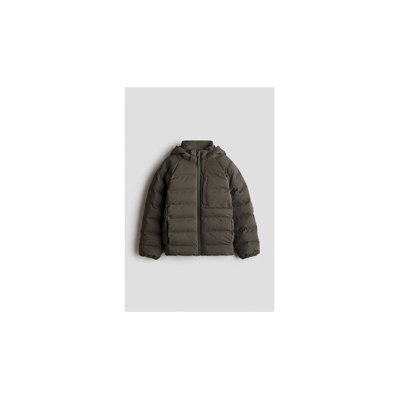 H&M - Vodoodpudivá vatovaná bunda - Tmavě Zelená Khaki