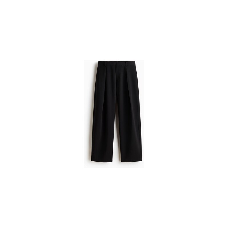 H&M - Elegantní kalhoty se sklady Loose Fit - Černá