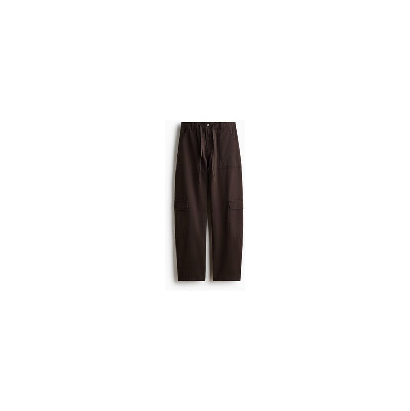H&M - Kalhoty cargo - Tmavě Hnědá