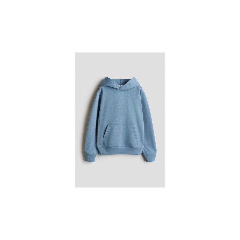 H&M - Mikinas kapucí a česaným rubem - Tlumená Modrá