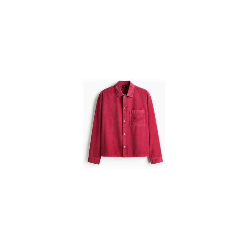 H&M - Manšestrová košile Relaxed Fit - Červená/East Isles Club