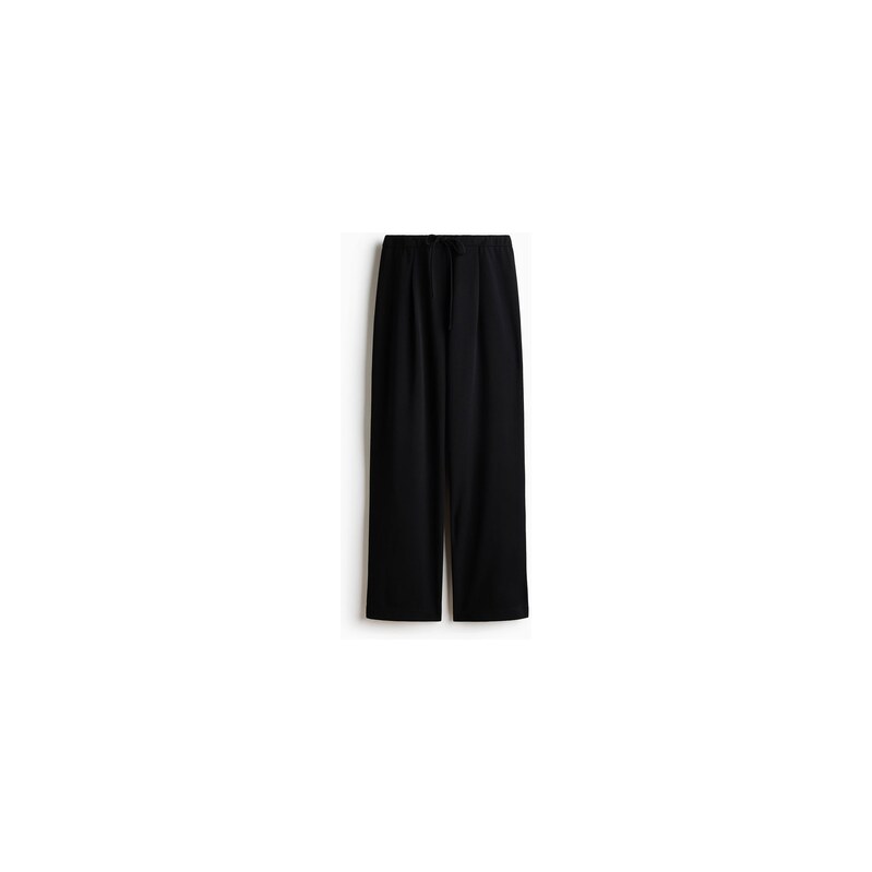 H&M - Kalhoty se stahovací šňůrkou - Černá