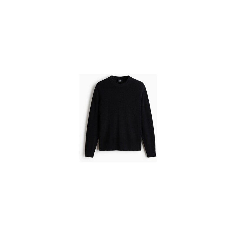 H&M - Bavlněný svetr z žebrovaného úpletu Regular Fit - Černá