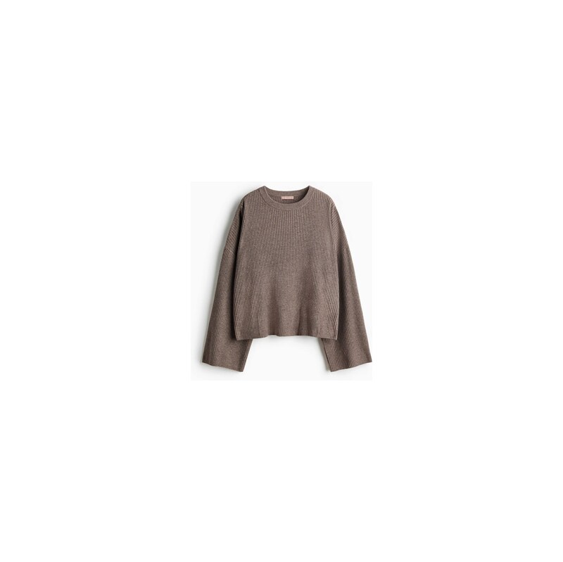 H&M - Svetr z žebrovaného úpletu - Šedobéžová