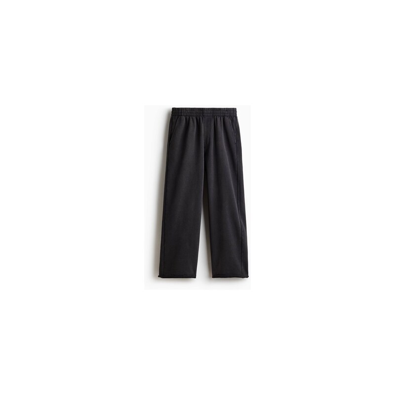 H&M - Bavlněné teplákové kalhoty Relaxed Fit - Sepraná Černá