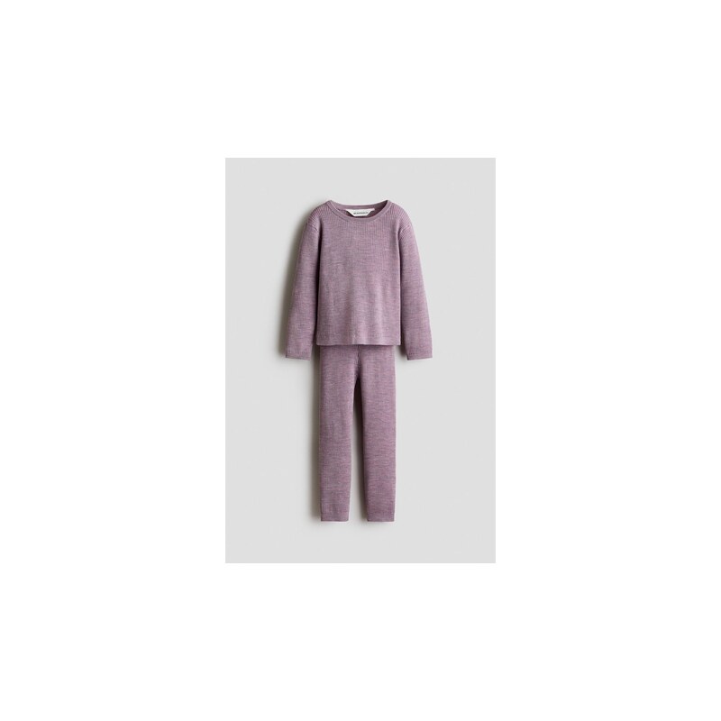 H&M - Dvoudílná souprava z vlny merino - Fialová