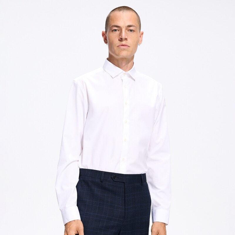 Reserved - Košile slim fit s vysokým podílem bavlny - bílá
