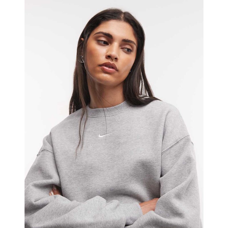 Nike Studio Fleece mid-weight oversized sweatshirt in grey