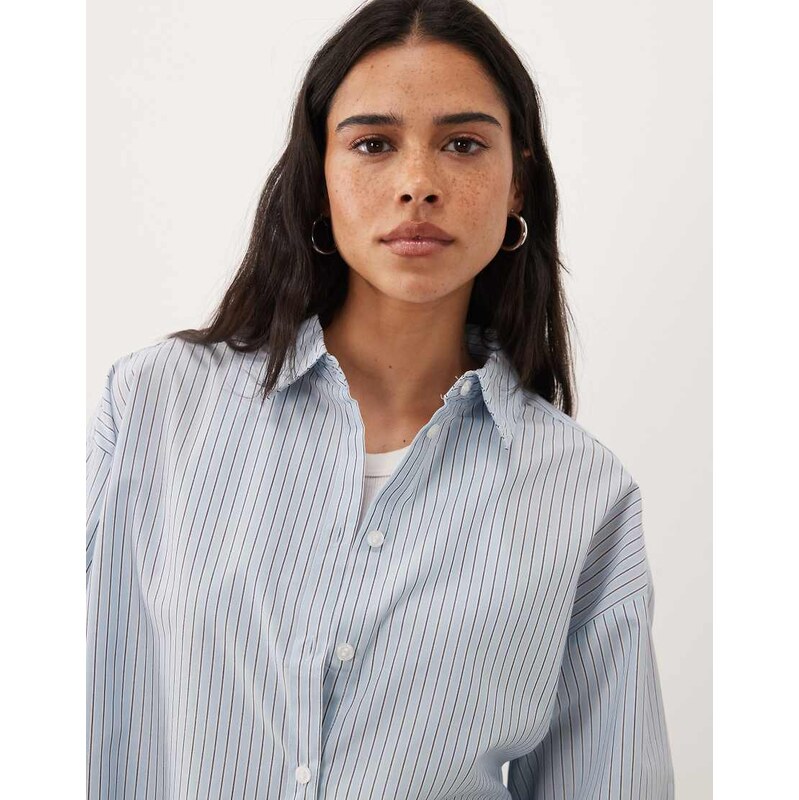 JJ Rebel Poppy oversized long sleeved shirt in light blue