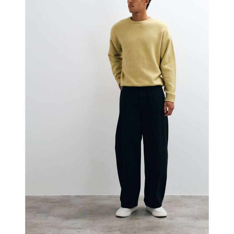 Jack & Jones Joey baggy barrel jeans in black wash