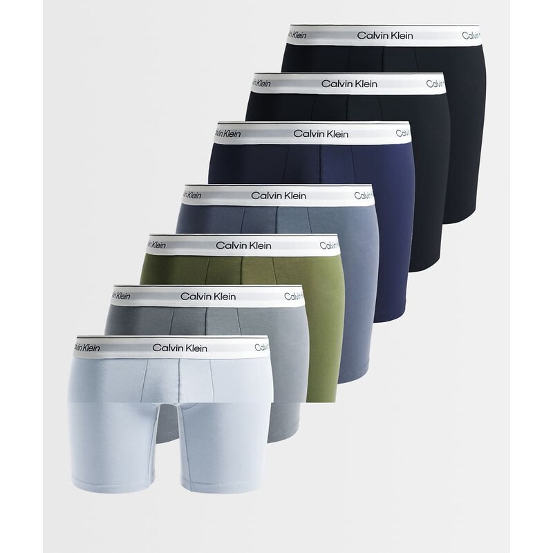 Calvin Klein Icon Cotton Stretch 7 pack boxer brief in blue/grey