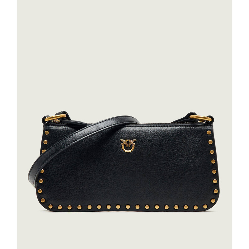 Pinko Kožená kabelka na rameno Half Moon Horizontal Mini