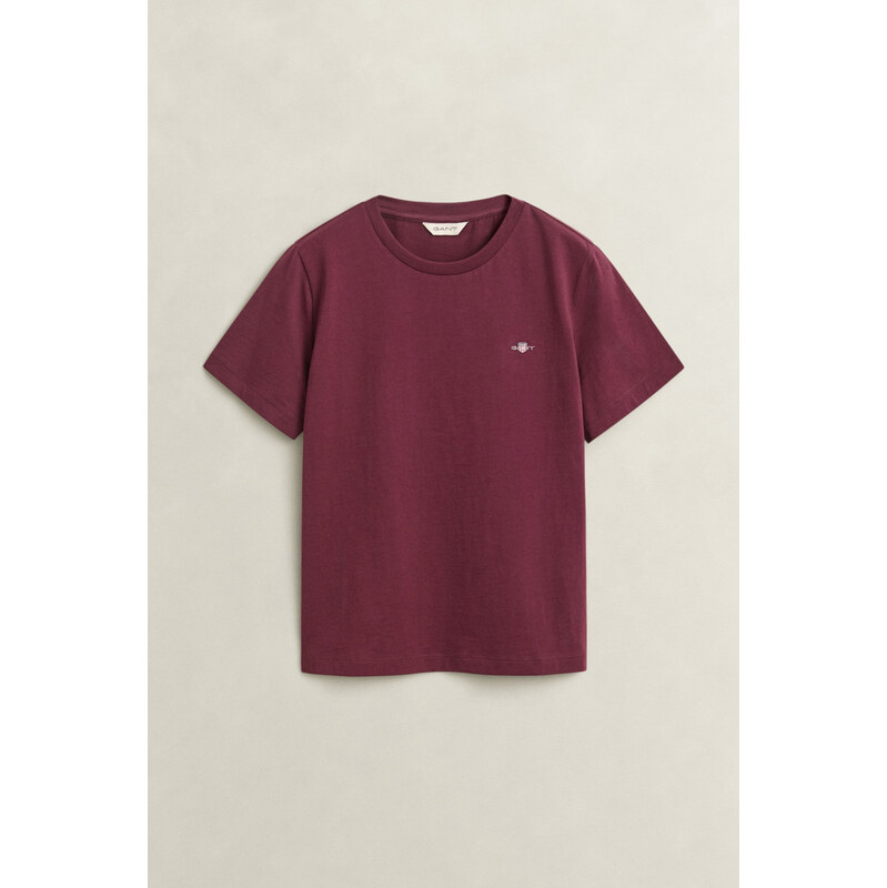 TRIČKO GANT REG SHIELD SS T-SHIRT DARKENED WINE