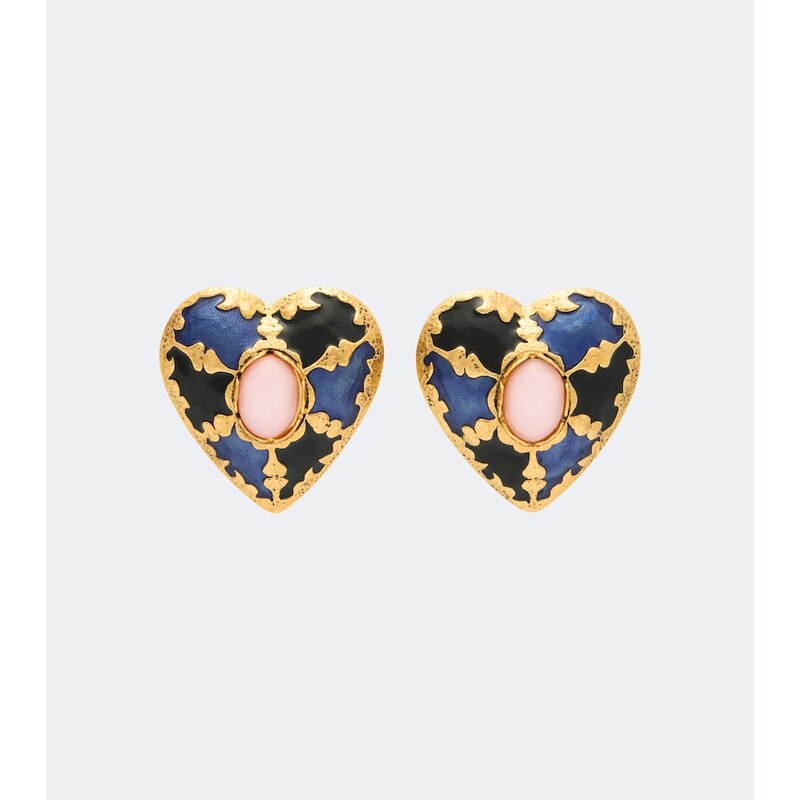 Saint Laurent Embellished clip-on earrings