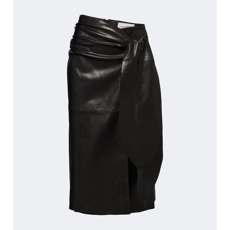 Nour Hammour Viret leather skirt
