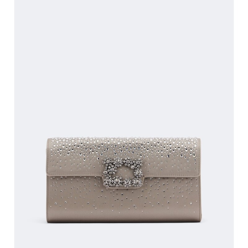 Roger Vivier Efflorescence embellished satin clutch