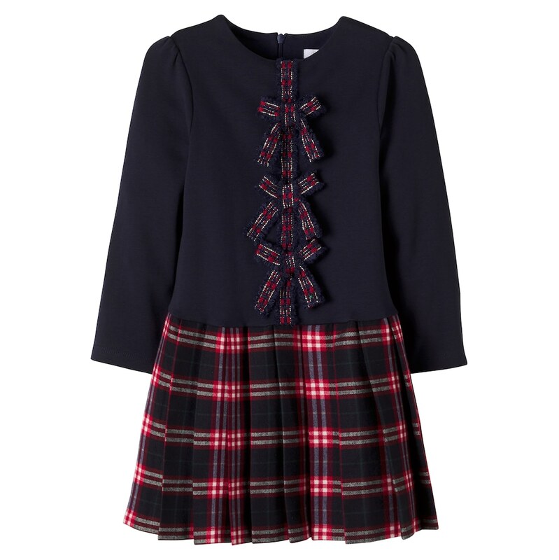 Patachou Bow-detail plaid cotton dress