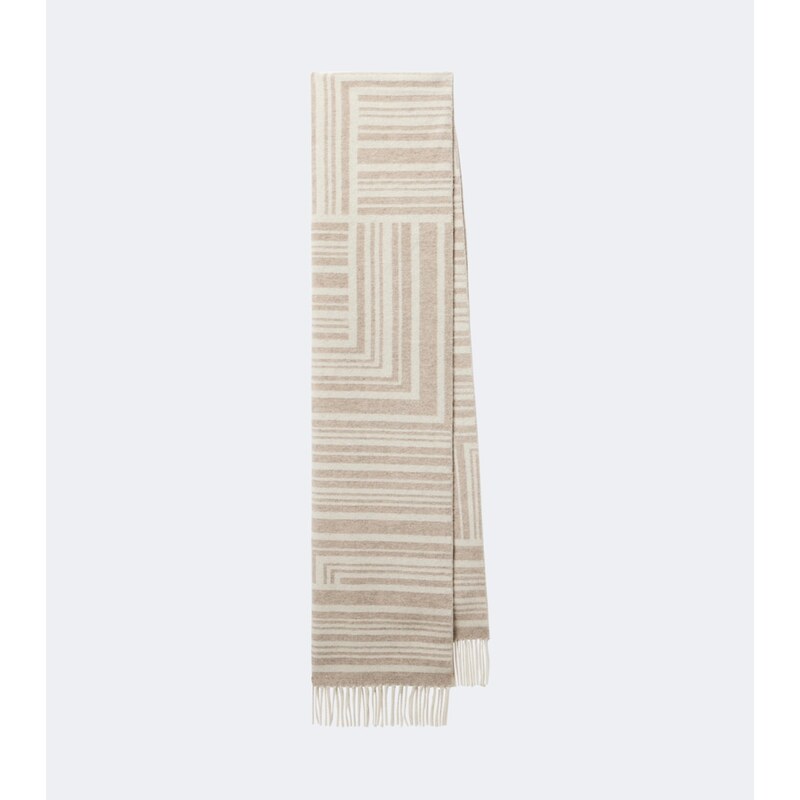 Joseph Ayla fringed jacquard wool and cashmere scarf