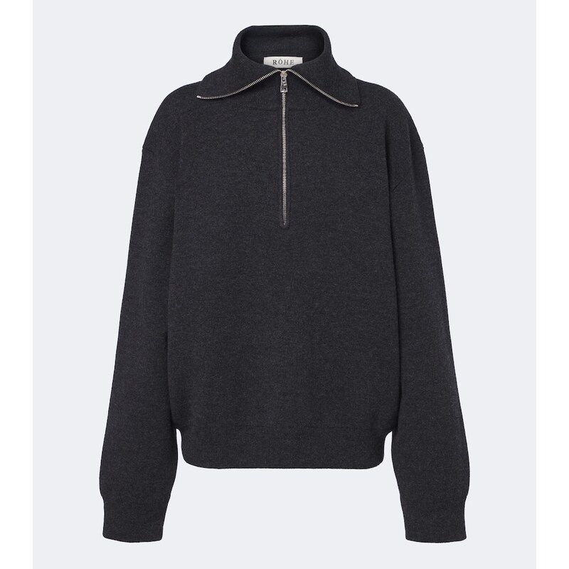 Róhe Wool and cashmere half-zip sweater