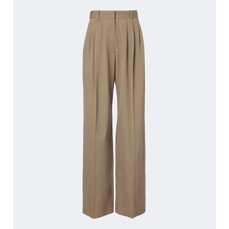 The Row Daniela pleated wool wide-leg pants