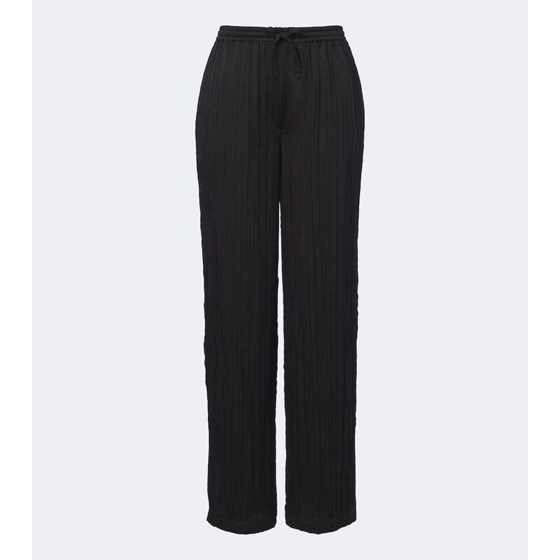 The Row Kriza plissé silk wide-leg pants