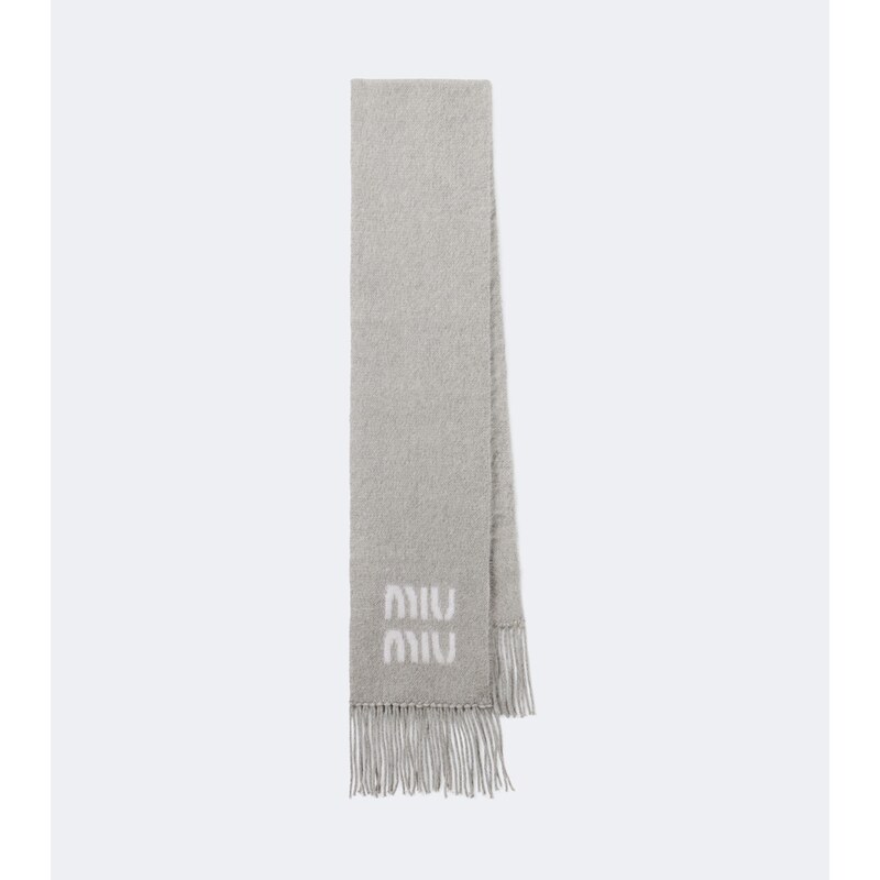 Miu Miu Fringed mohair and wool-blend scarf