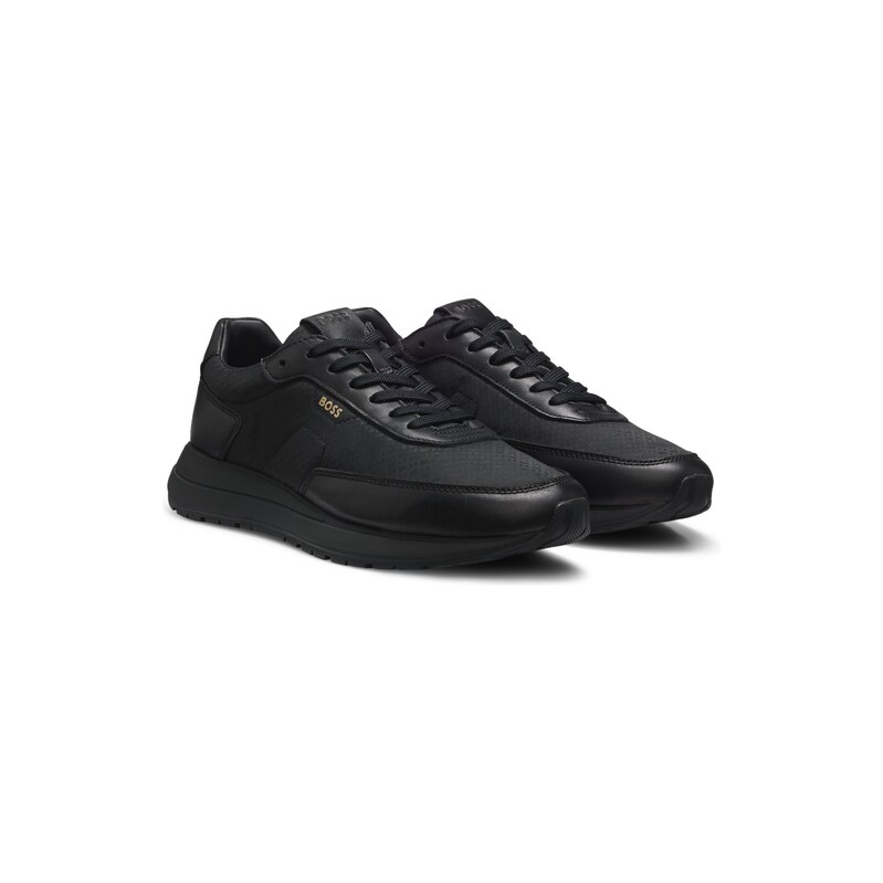 BOSS Monogram trainers with leather trims and EVA-rubber sole