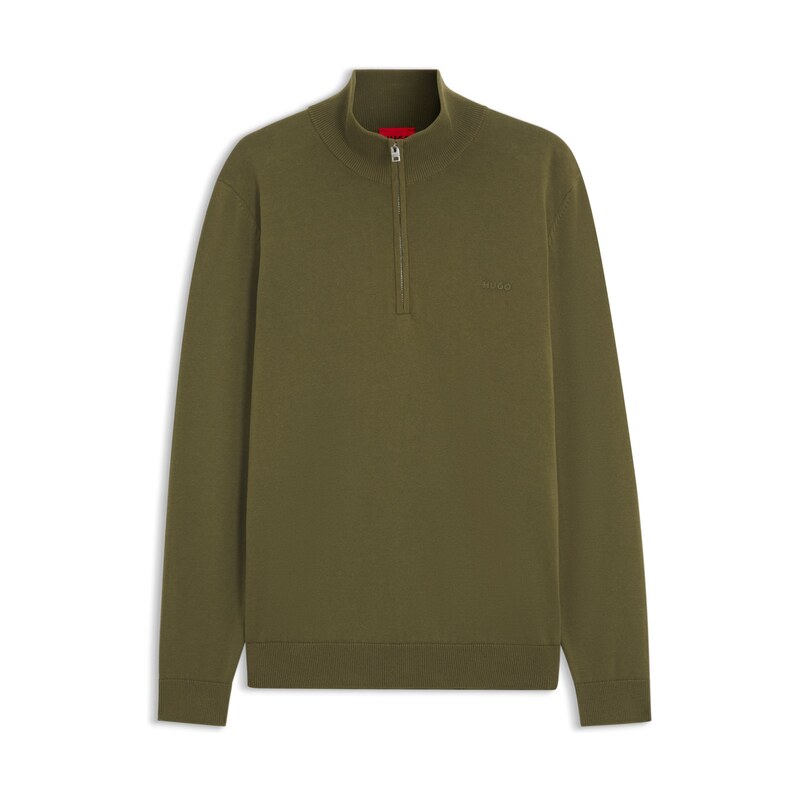 HUGO Quarter-zip sweater in cotton