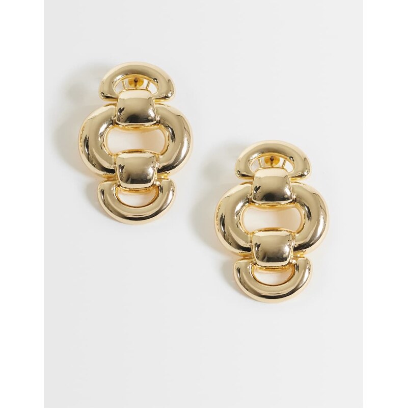 Mango layered drop earring in gold