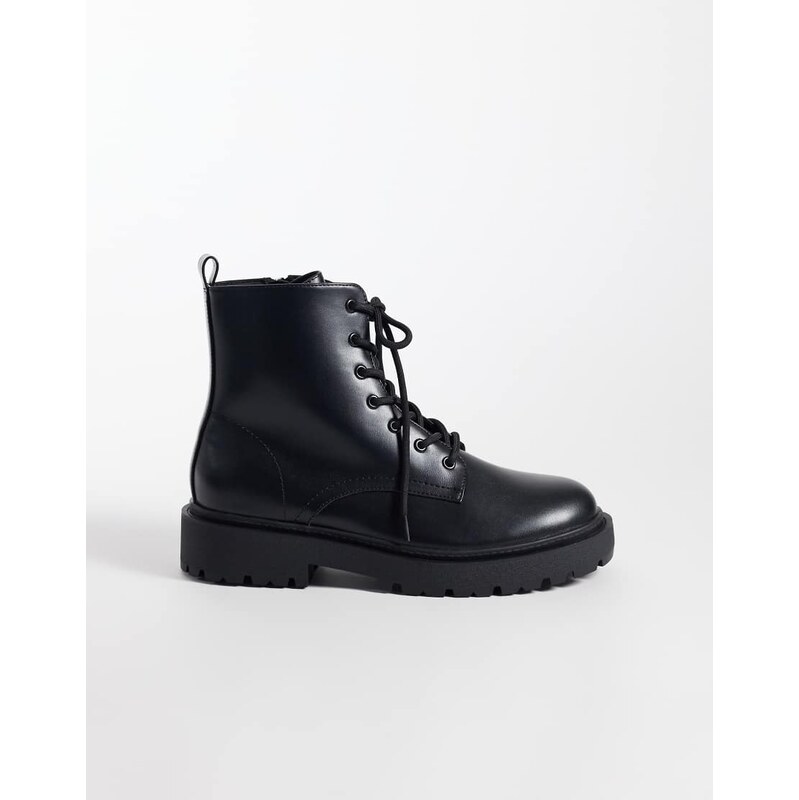 ASOS DESIGN lace up boots with chunky sole in black