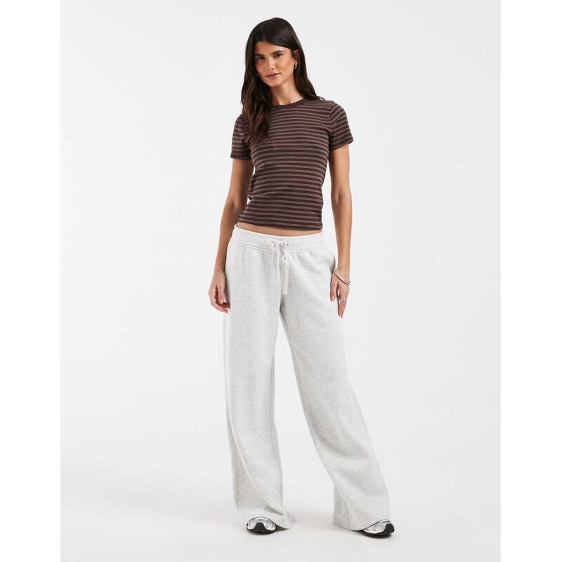 Hollister low rise wide leg joggers in grey marl